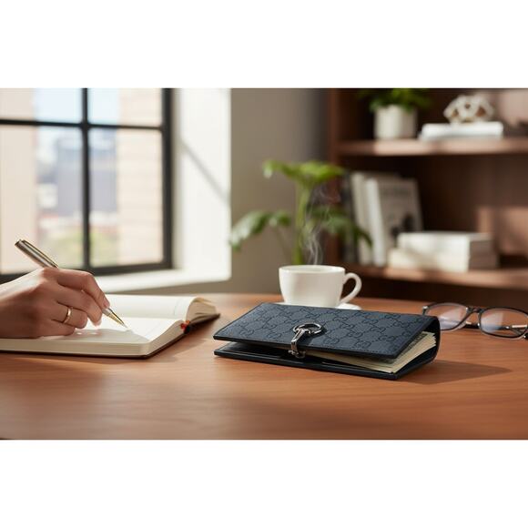 Authentic Gucci GG Canvas Long Wallet Silver Horsebit Leather Black Zip Interior - Picture 3 of 16